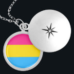 Colar Banhado A Prata Sinalizador Pansexual<br><div class="desc">Colar Pansexual do Bloqueio de Sinalizador. Você pode alterar o tipo de colar ou mesmo transferir esta imagem para outros pequenos itens Zazzle.</div>