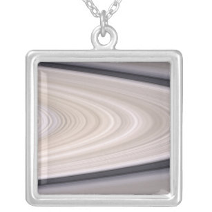 Colar Banhado A Prata Sistema de anel de Saturno