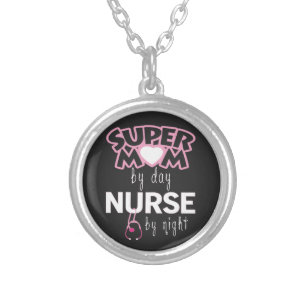 Colar Banhado A Prata Super Mãe Enfermeira