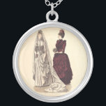 Colar Banhado A Prata Vestido de casamento vitoriano<br><div class="desc">Para quem estiver pensando em um casamento vitoriano, esta é uma bela imagem de um Livro de Dama de Godey de 1886, que exibia ilustrações de alta moda do vestuário para senhoras. Esta imagem antiquada mostra o vestido de noiva e o vestido de madrinha que toda mulher vitoriana queria ter....</div>
