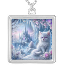 White Kitten em Fantasy Ice Kingdom