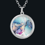 Colar Banhado A Prata *~* Yummy Abstrato Turquoise Dourada Teal AP40<br><div class="desc">(procure designs semelhantes em vários produtos no AP40 e no AP29) - SILVER NECKLACE MONOGRAM / INITAL / INICIAIS / ou NAME *~* Energy Enhanced Bold COLORFUL GLAM GLITZY LUXE Feminina Incrível Elegante Encantando Abstrato BOLD Watercolor com combinação de fluxo orgânico de LAVANDA MAGENTA PINK e TURQUOISE e TEAL borbulhando...</div>