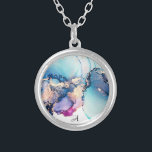 Colar Banhado A Prata *~* Yummy Abstrato Turquoise Dourada Teal AP40<br><div class="desc">(procure designs semelhantes em vários produtos no AP40 e no AP29) - SILVER NECKLACE MONOGRAM / INITAL / INICIAIS / ou NAME *~* Energy Enhanced Bold COLORFUL GLAM GLITZY LUXE Feminina Incrível Elegante Encantando Abstrato BOLD Watercolor com combinação de fluxo orgânico de LAVANDA MAGENTA PINK e TURQUOISE e TEAL borbulhando...</div>