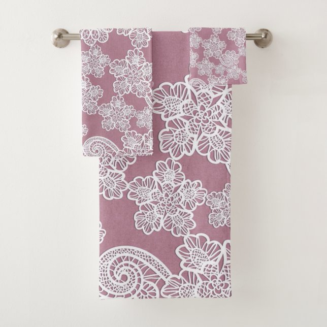 Colar Branco Rosa Dusty Lace Inspirado Toalha Ser (Insitu)