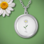 Colar da Flor da Margarida Botânica<br><div class="desc">Um colar com uma ilustração botânica das flores margaridas em cores pastéis (Leucanthemum vulgare) e um texto personalizável: perfeito para presente de aniversário. Daisy é a flor da natalidade de abril e é um significado simbólico de bondade,  pureza,  inocência,  alegria e alegria.</div>