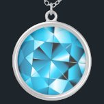 Colar da prata esterlina de pedra preciosa de<br><div class="desc">Jóia da corrente da prata esterlina com pedra preciosa-como o pendente de água-marinha</div>