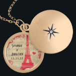 Colar de Aniversário da Torre Eiffel Vintage<br><div class="desc">Colares de Festa de casamento de Manutenção de Casamento - para alterar a cor de fundo - clique em personalizar - clique em editar - escolha a última ferramenta no menu suspenso e escolha entre uma das cores mostradas ou digite o código hexadecimal de rgb para sua cor de casamento...</div>