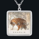 Colar de nomes personalizados dos Tigres de invern<br><div class="desc">Veja na minha loja mais itens de tigre.</div>