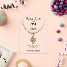 Colar de Pérola Rosa Aniversário de 21 anos