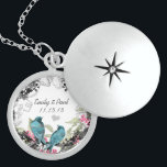 Colar De Prata Esterlina Aniversário de Aves Vintage Data de Casamento<br><div class="desc">Pássaros do Amor Colares de Manutenção Escolhem Prata Plada ou Prata Esterlente</div>