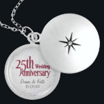 Colar De Prata Esterlina Aniversário do Casamento Silver<br><div class="desc">Personalizar nomes e data de aniversário para uma manutenção exclusiva.</div>