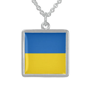 Colar De Prata Esterlina Bandeira da Ucrânia