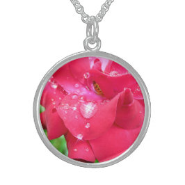 Colar De Prata Esterlina Droplets em Petals Silver Necklace