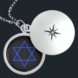 Colar De Prata Esterlina estrelado de david, azul-quebradiço a preto<br><div class="desc">estrelado de david,  azul-quebradiço a preto</div>