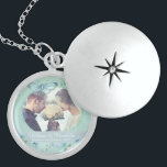 Colar De Prata Esterlina Guarda de Casamento<br><div class="desc">O casamento personalizado favorece, dá presentes e mantém a imagem com uma bonito pintura aquarela de uma borboleta azul e flores moldando sua fotografia com um filtro romântico suave sobre sua imagem para combinar arte e fotografia perfeitamente.</div>