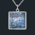 Colar De Prata Esterlina Monet: Lírios d'água 1919, famosa pintura,<br><div class="desc">A famosa pintura de Claude Monet,  Lírios d'Água,  1919.</div>
