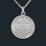 Colar De Prata Esterlina Monograma do Aniversário de 25 Silver<br><div class="desc">1rua,  5,  10º,  25,  Aniversário etc.,  este colar de aniversário pode ser personalizado com anos casados (Ou Juntos),  iniciais do casal,  datas e nomes. AZEZ.com. Nota: Este é um trabalho de arte gráfico e não contém diamantes reais ou prata.</div>