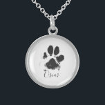 Colar De Prata Esterlina Pata de Cachorro Imprime com o Nome do Seu Pet - P<br><div class="desc">Pata de Cachorro Imprime com o Nome do Seu Pet - Preto -</div>