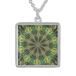 Colar De Prata Esterlina Peacock Feather Kaleidoscope 2