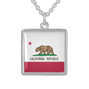 Colar De Prata Esterlina República da Califórnia Urso Estadual dos EUA Band