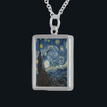 Colar De Prata Esterlina Van Gogh Starry Night<br><div class="desc">Vincent Van Gogh Starry Night,  obra-prima,  trabalho de arte de vintage em produtos modernos do Zazilicious</div>