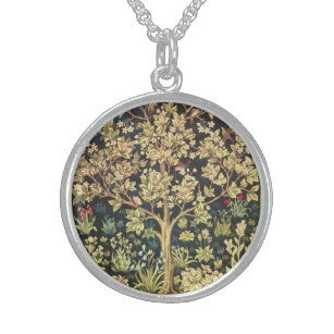 Colar De Prata Esterlina William Morris Tree Of Life Floral Vintage Art