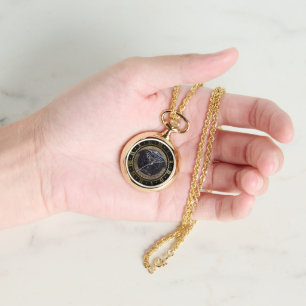 Colar de Relógio Black Medusa Bling Bling do Desig