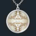 Colar Dourado Decorativo das Flores Brancas<br><div class="desc">Belo Colar Dourado Decorativo das Flores Brancas</div>