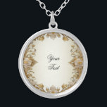Colar Dourado Decorativo das Flores Brancas<br><div class="desc">Belo Colar Dourado Decorativo das Flores Brancas</div>