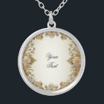 Colar Dourado Decorativo das Flores Brancas<br><div class="desc">Belo Colar Dourado Decorativo das Flores Brancas</div>