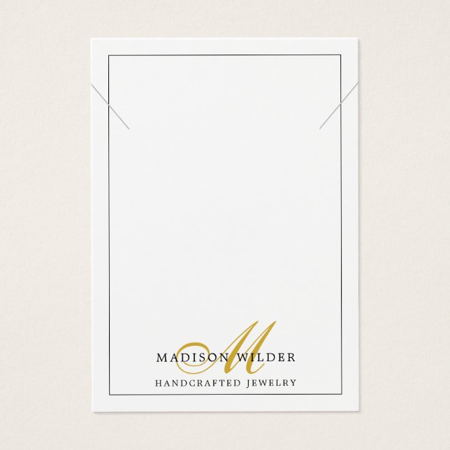 Colar Jogo Branca Dourado Moderno Monograma (Frente)