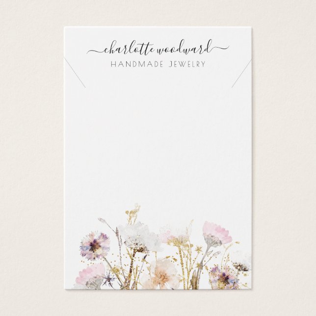 Colar, Jogo, Rosa Dourado, Flores Selvagens (Frente)