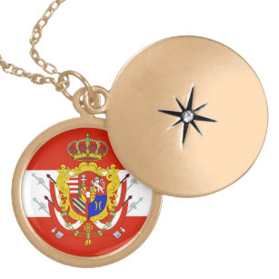 Colar Medalhão Banner branco vermelho Grão-Ducado da Toscana