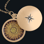 Colar Medalhão Deus de Sun solar do motivo de India<br><div class="desc">Design solar indiano do motivo em uma textura suja.</div>