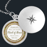 Colar Medalhão Encanto Dourado do brilho você será madrinha de<br><div class="desc">Você está planeando o dia o mais especial de sua vida e esta colar glam da prata do olhar do brilho do ouro fará sua sensação potencial da madrinha de casamento extremamente especial demasiado!!! Este convite é uma maneira original e do divertimento de pedir que seus amigos comemorem com você....</div>