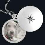 Colar Medalhão Foto personalizada do cão Weimaraner e nome do cão<br><div class="desc">O design do Weimaraner Dog Photo e Weimaraner Dog Name apresenta uma foto carregada do seu Weimaraner (ou qualquer foto) ou adiciona seu próprio texto - Adoramos o "nome do cachorro", o aniversário do cachorro ou o dia de passagem. Basta clicar em "personalizar" para adicionar seu texto personalizado, alterar a...</div>