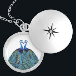 Colar Medalhão Vintage Peacocks beijando presentes de casamento<br><div class="desc">Vintage Peacocks beijando presentes de casamento</div>