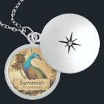 Colar Medalhão Wedding Vintage Peacock Bridesmaid Necklace<br><div class="desc">Pavão Vintage Love Birds Locket (Bloqueio de Pássaros de Amor) veja mais produtos de pássaros vintage Convites para Casamento Peacock</div>