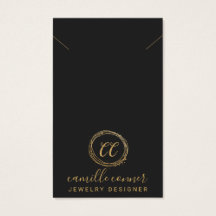 Colar Mínimo Dourado Monograma de Jogo Designer