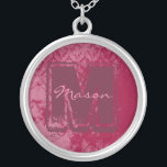 Colar Monograma do Framboesa Damask<br><div class="desc"></div>