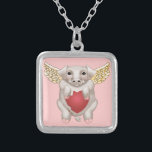 Colar quadrado Flying Pig Love<br><div class="desc">Colar quadrado Flying Pig Love, roupa de Coração de Namorados de Porcos Voadores, t-shirts, presentes de Namorados por ArtMuvz Illustration. PARA PERSONALIZAR, se não houver "modelo de texto" mostrando "Seu nome", clique em "editar design" e, na coluna à esquerda das camadas, clique em "texto" e, em seguida, clique em "adicionar...</div>
