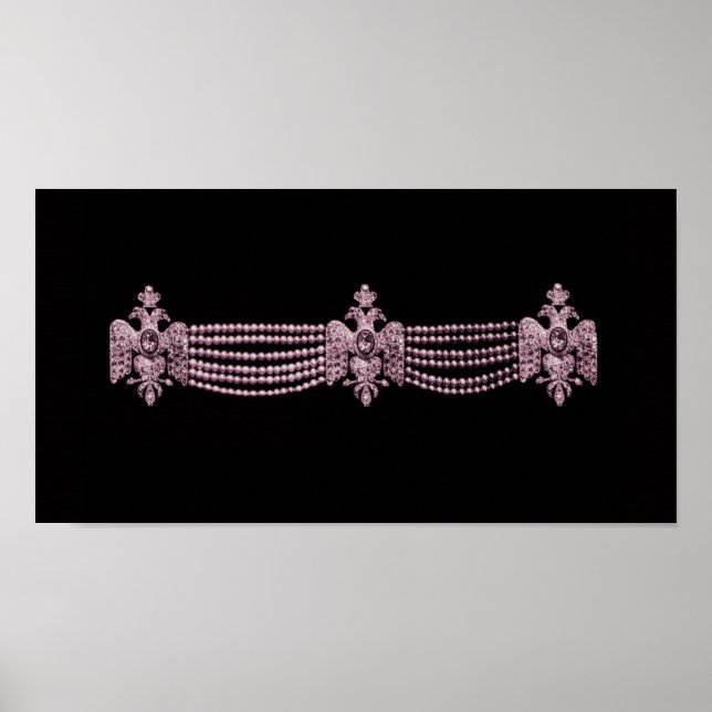 Colar Rosa Cartier ~ Impressão Poster (Frente)