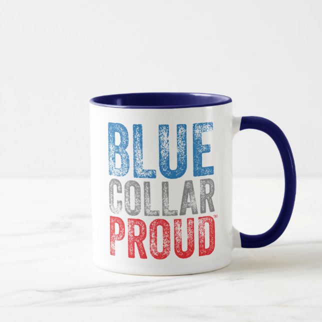 Colarinho azul 11oz orgulhoso. Caneca de café (Direita)