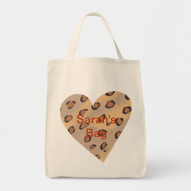 Colas Leopardo Bolsas Personalizadas do Coração (Frente)