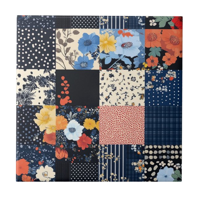 Colcha Clássica de Patchwork Country - Botânicos O (Frente)