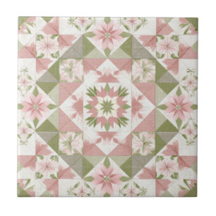 Colcha de Natal Vintage Padrão Floral