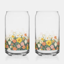 coldcoffee glass bottle with flowers