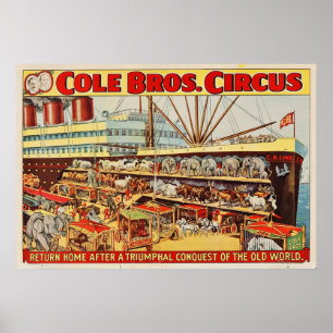 Cole Bros Circus Retorna Poster inicial