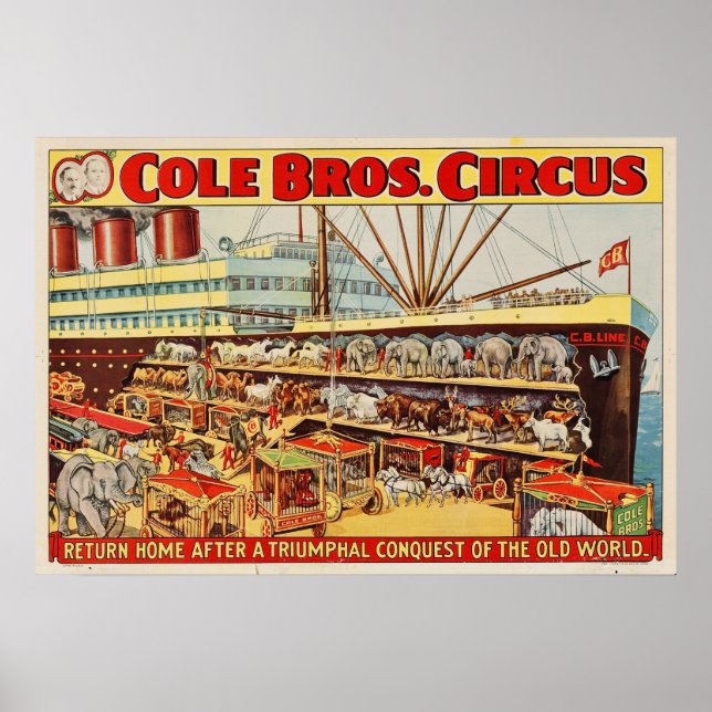 Cole Bros Circus Retorna Poster inicial (Frente)