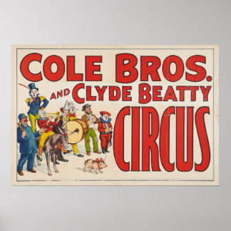 Cole Brothers e Clyde Beatty Circus Poster